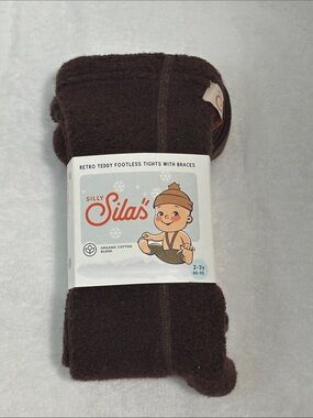🍓 NWT Silly Silas Retro Teddy Footless Tights with Braces